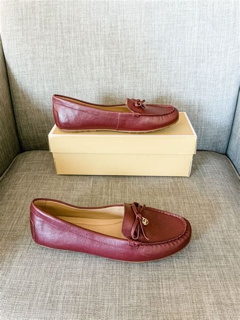 NIB Michael Kors Everett Oxblood Tumbled Leather Moccasins